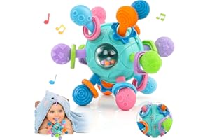KAYBOLGE Baby Spielzeug 6 Monate Greifball für Babys, Sensorik Babyspielzeug ab 0-6 Monate Rassel Baby Spielzeug ab 0 3 6 9 Monate, Montessori Spielzeug Baby 0-12 Monate Geschenk für Junge und Mädchen(Blau)
