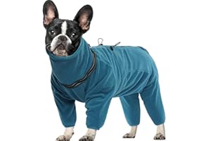 OUOBOB Dog Coat - Warm, Windproof Polar Fleece Jacket for Small Dogs, Winter Cold Weather Vest with Built-in Harness, Green XS