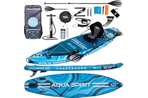 Aqua Spirit Barracuda ISUP/Kayak Inflatable Stand Up Paddle Board 2025 | 10'6x32”x6” | Complete Conversion Kit with Paddle, Backpack and more accessories | Adult Beginner/Expert