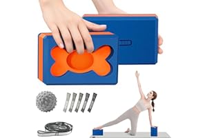 HAPBEAR Yoga Blocks 2 Pack - 23×15×7.5cm, High-Density EVA Foam with Non-Slip Textured Surface, Supportive for Deep Stretching & Lightweight - Ideal for Yoga, Pilates, Stretching Exercises