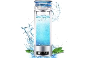 ZHJSHOU Bottiglia generatrice di acqua idrogeno con tecnologia SPE e PEM,Fino a 6000PPB,Portatile Tazza Ricca di Idrogeno per viaggi domestici,Con spruzzatore(argento,350ML)
