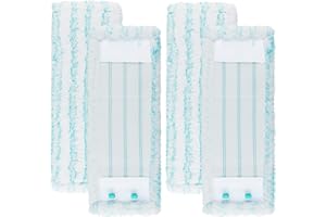 Sgizoku Lot de 4 serpillères pour balai professionnel XL Micro Duo/Profi XL Cotton Plus, système à 2 fibres, housse de rechange avec poils spéciaux pour tous les types de sols avec une forte