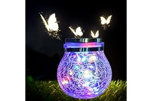 XRR Lanterne Solaire Exterieur Jardin - Lumiere Solaire Exterieur Étanche Lampe - 30 LED Solaire Exterieur Jardin décoratives Eclairage, Solaire Boule Verre pour Intérieur Extérieur(multicolore)