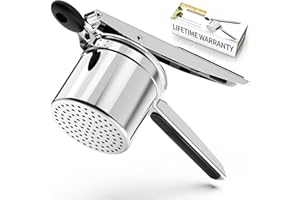 ‎SPEENSUN Kartoffelpresse,405ML Heavy Duty kartoffelstampfer edelstahl machen flauschige Kartoffelpüree,feste Ricer Disc ohne Unordnung, mit bequemen Silikongriff,Spülmaschinenfest