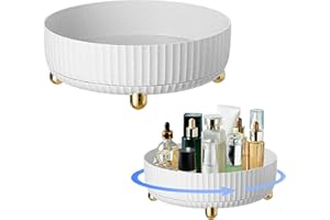 Lacusmall Rotating Makeup Organiser, 360 Rotating Organiser Spinner Tray, Rotating Lazy Susan Organizer is Perfect for Optimizing Storage in Bedroom Dresser or Vanity Countertop, Weiß