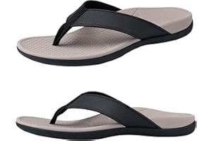 Everhealth Men's Flip Flops Arch Support Sandals, Orthotic Supportive Walking Toe-Post Sandals, Comfort Arch Flip Flop Sandal for Plantar Fasciitis Flat Feet Heel Pain Relief