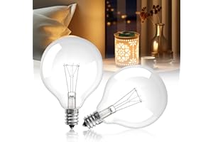 TobeBright 26W Wax Warmer Bulbs E12, G50 Heating Bulbs for Full Size Scentsy Lamp Warm White 2500K E12 Salt Lamp Bulb Small Screw Light Bulb for Wax Melt Burners Electric - Dimmable - 2 Pack