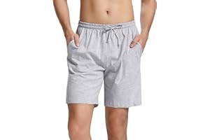 Aseniza Pantalones Cortos Hombre 100% Algodon Pantalon Corto Pijama Hombre Elástico Verano a Cuadros Pantalon Corto Casa Hombre Pack 1&2