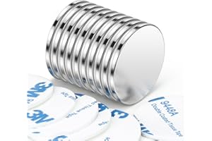 Wukong Neodym Magnete 30x2mm - 10 Stück Selbstklebende, Extra Stark für DIY, Science, Office, Küche und Lager