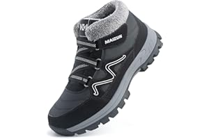 Moudn bottes d'hiver chaudes pour homme bottes de neige hiver chaussures doublées chaussures de randonnée en plein air bottes de sport