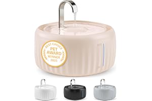 PRETTYPAW Pretty Paw® Fontaine a Eau Chat Aqua Flow Pro [NOUVEAUTÉ] I Fontaine à Eau pour Chat silencieuse sans BPA, capacité de 3 litres, avec LED et Filtre à Charbon Actif I Fontaine Facile à Nettoyer