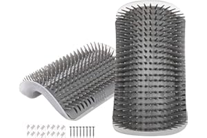 ZBJBinCH 2 Pcs Cat Self Groomer PP Wall Corner Grooming Brush Comfortable Cats Massage Comb for All Long and Short Hair Pet Cats(Gray) (L)