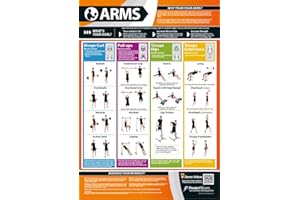 POSTERFIT Arms Exercise | Full Arms Workout | Improves Strength Training | Laminated Gym and Home Poster | Includes Online Video Training Support | Size - 594mm x 420mm (A2) | Improves Personal Fitness