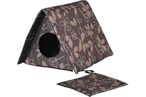 XNSHUN Niche pour chat - Pour l'extérieur - Résistant aux intempéries - Pliable - Pour l'extérieur - Avec coussin amovible - Pour chien - Taille M