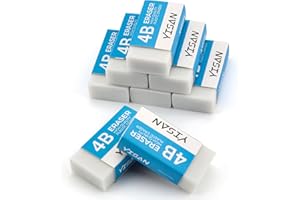 YISAN Erasers,Rubbers 8 Pack,Pencil Eraser,White Eraser Dust-Collecting,Single Line Dust for Drawing,71327