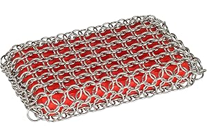 LODGE ACM10R41 Scrubbing pad, Stainless Steel, Red
