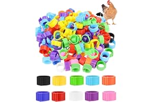 KEMUZ Pack of 100 Chicken Rings Poultry Foot Rings with Colourful Pigeon Foot Ring Small Poultry Clamping Rings Chicken Leg Rings Pigeon Ring for Ducks Chicken Sea Pigeons Goose Wild Poultry Turkey 10