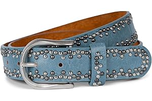 styleBREAKER Nietengürtel mit mehrfarbigen kleinen Nieten, Gürtel Kunstleder Einfarbig, kürzbar, Hüftgürtel Unisex 03010071