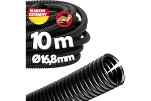 10 Meter Kalitec Wellrohr geschlitzt NW 17 I Wellschlauch offen I Marderschutzrohr I Leerrohr I Kabelschutz AD 21 mm ID 16,8 mm