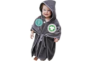 Mabyen Baby Kapuzen Bademantel | Baby Poncho mit Kapuze - aus 100% Bio-Baumwolle