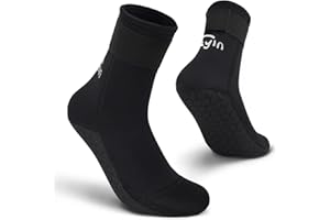 Yikayin Chaussettes de plongée en néoprène 3 mm pour homme et femme - Semelle antidérapante - Chaudes - Chaussettes de beach-volley - Pour la plongée en apnée, le surf, la voile, les sports nautiques
