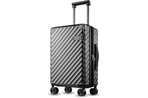 LUGGEX Handgepäck Koffer Hartschale mit Rollen - 100% Polycarbonat Erweiterbar Hartschalenkoffer - Reise Koffer für Stressfreies Reisen (Schwarz)