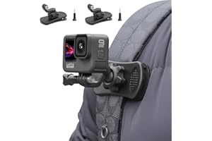 SRIKEKL 2 Sets Pack Backpack Strap Mount Quick Clip Mount, 360° Rotation Backpack Clamp Mount,Compatible with Gopro Hero 12/11/10/9/8 Black, Session, DJI Osmo Action and Most Action Cameras