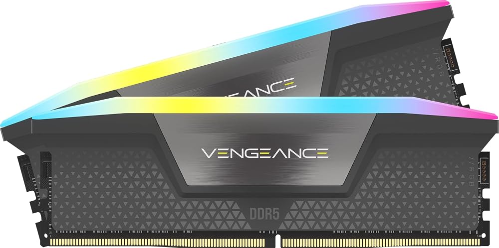 CORSAIR Vengeance RGB DDR5 32GB (2x16GB) 6000MHz CL38 1.35V Intel XMP 3.0 AMD Expo Masaüstü Bellek - Gri (CMH32GX5M2E6000Z38)