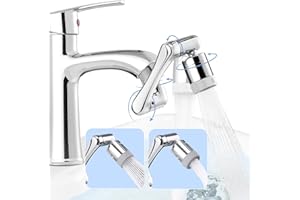 Yungden Robinet de Rallonge Pivotant a 1440°, Multifonctionnel Robinet Aérateur 1080° Rotatif, Robinet d'Extension avec Mousseur 2 Modes, Universel Robinet Adaptateur pour Cuisine et Salle de Bain