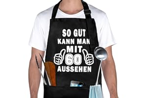 GADITIEK Geburtstagsgeschenk Für Männer Frauen, Kochschürze Herren Mit 3 Vordertaschen, Lustige Geburtstagsgeschenke, Verstellbare Grillschürze Für Männer, Wasserdicht Küchenschürze Geschenk