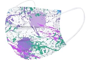 NCQIFEI 50 Pièces Adulte Jetable Protection Faciale 3 Couches Visage Tissu Impression Noir Blanc Couleur Non-tissé Bandeaux Femme et Hommes Confortable Anti-Poussière Respirable écharpe (C03)