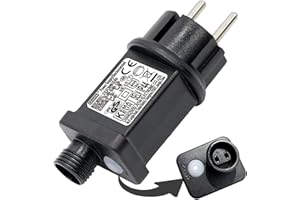 Joycome Clignoteur pour Guirlande 31V 6W Transformateur, 8 Modes Prise Guirlande Lumineuse avec Fonction Minuterie, Étanche IP44 Adaptateur pour Éclairage de Noël, Sapin Lumineuse, Rideau Lumineux