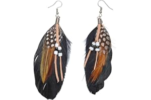 AMAKANDO Aretes de India | Pendientes con Plumas | Joyería Pocahontas | Bisutería Hippy