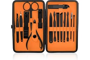 Kichly 18-częściowy zestaw do manicure dla kobiet, unisex, zestaw obcinaczy do paznokci ze stali nierdzewnej, profesjonalny zestaw do pielęgnacji mężczyzn, zestaw do manicure dla mężczyzn z