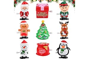 Vibbang 9 Stück Aufziehspielzeug Weihnachten, Uhrwerk Aufziehspielzeug von Exquisite Charaktere für Kinder, Weihnachtsfeier Geschenke Deko, Kleinigkeiten für Geschenktüten Füller