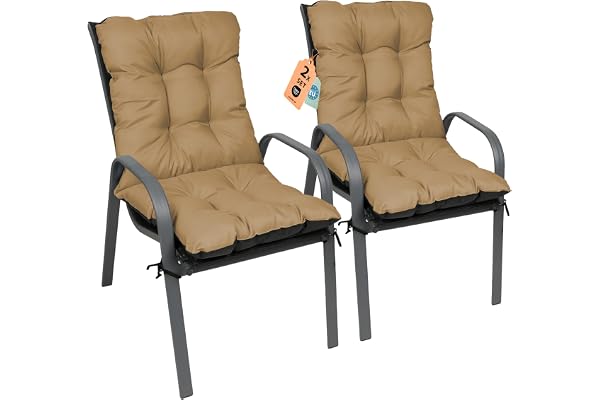 SuperKissen24. Coussin Dossier pour Chaise Longue, Siège, Banc de Jardin, Canapé - Lot de 2-96x48 cm - Bain de Soleil - Intérieur/Extérieur – imperméable - Beige