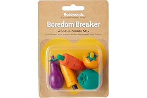 Rosewood Boredom Breaker Woodies Nibble Stix, Paquete de 5, Juguetes de Conejo y Juguetes de Animales pequeños