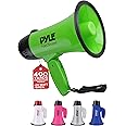 Pyle Compact and Portable 20-Watt Megaphone Speaker with Microphone Cheerleading, Police, Football, and More - Green