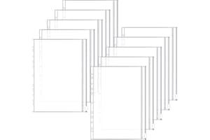 YOOSSO 10 sztuk toreb na dokumenty A4, przezroczyste kieszenie z 11 otworami do segregatora, zamek błyskawiczny, segregatory, plastikowe torebki na dokumenty, biżuterię kosmetyczną