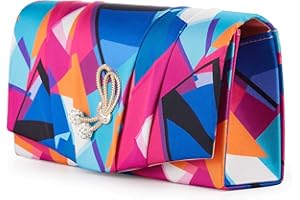 JURLEA Pochette da donna Pochette da donna in raso di ciliegio con diamanti Pochette da sera per matrimonio Borsa a tracolla in seta con catena Portafoglio da sera(MHY102, Colorato-MHY102)