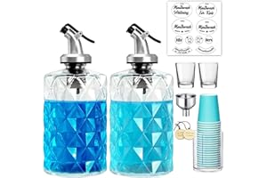 BIKALAN Lot de 2 bouteilles de bain pour rince-bouche avec 2 gobelets, 2 becs, 2 porte-gobelets, entonnoir rechargeable, pompe à savon, étiquettes imperméables pré-imprimées