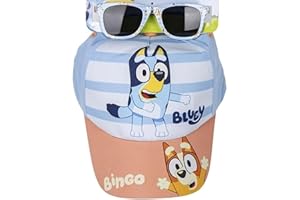 CERDÁ LIFE'S LITTLE MOMENTS Unisex Kids Bluey Mütze und Sonnenbrille im Set Sunglasses, Multicolor, Standard