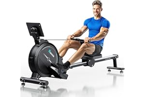 RIKSION [2026 Testversion] Rudergerät für Zuhause mit Magnet-Fitnesstrainer,Rudergerät 16 Stufen Widerstand, Indoor-Gerät für das Home-Gym, Cardio-Trainingsgerät, 160 kg Kapazität mit LCD-Monitor
