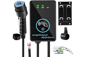 EVJUICION Stazione di Ricarica per Veicoli Elettrici, 7kw Monofase 32 A per Veicoli Elettrici, Wallbox, tipo 2 Caricabatterie per auto elettriche di 5 m, 2 schede RFID