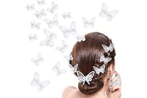 FAMIDIQGO 18 pezzi di clip per capelli a farfalla, per Halloween, cosplay, ragazze, adolescenti, 2 misure (bianco)