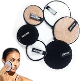 Reusable Makeup Remover Discs, 6 Pieces Washable Cotton Makeup Remover for Face, Eyes and Lips, Makeup Remover Sponges for Ma