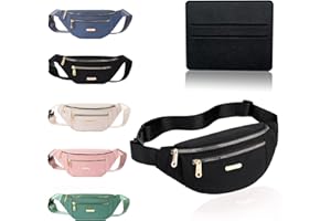 BAIYSFFG Sac Banane Mode Unisexe Mode Voyage Sac Banane Sac Banane avec 3 Poches Zippées pour Femme Homme Sport Course Randonnée Jogging, Noir , 28 x 7 x 13 cm, Tendance