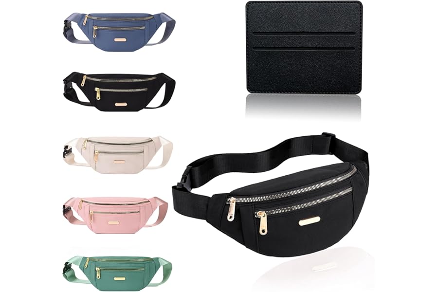 BAIYSFFG Fanny Pack Fashionable Waist Bag Unisex Fashion Waist Bag Casual Travel Bum Bag with 3 Zipper Pockets for Women Men Sports Running Hiking Jogging (Black)