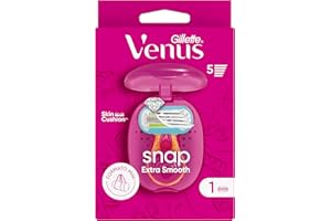 Venus Gillette Extra Smooth Snap Recambios Para Maquinilla Para Mujer, Pack De 2, 5 Hojas Para Una Depilación Superapurada Y Un Mango Mini Para Llevártela Donde Quieras