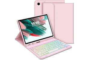 GOOJODOQ Tastiera Custodia per Samsung Galaxy Tab A8 10.5" 2022, Layout Italiano Tastiera retroilluminata Bluetooth staccabile e custodia protettiva per Tab A8 10.5 pollice SM-X200/X205/X207, Rosa